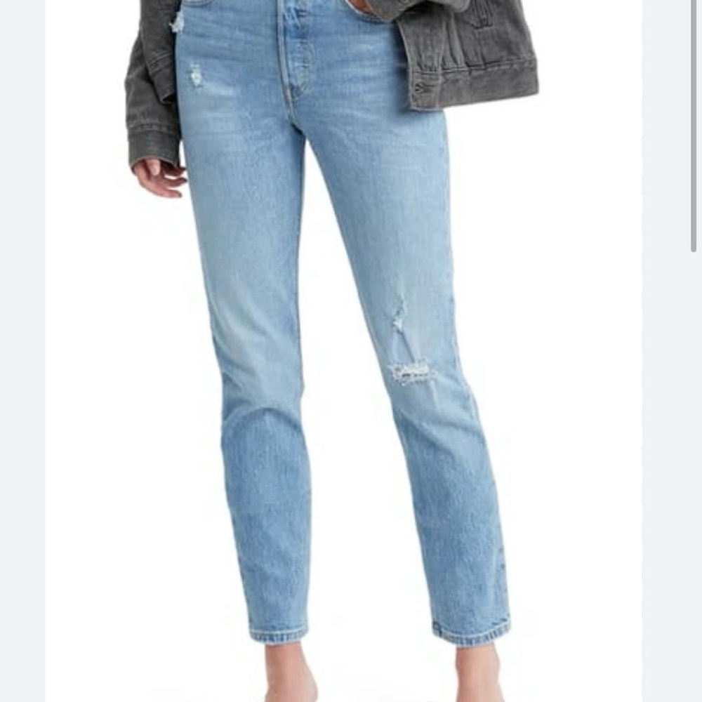 Levi’s Skinny 501 Blue Women's Jeans With Frayed Hem